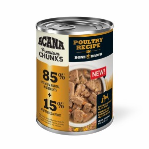 12.8oz*12 Acana Premium Chunks, Poultry in Bone Broth Grain Free Wet Dog Food | 109537QEW