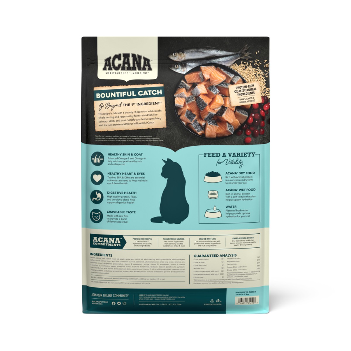 10lb Acana Bountiful Catch Grain Inclusive Dry Cat Food | 361920AIU