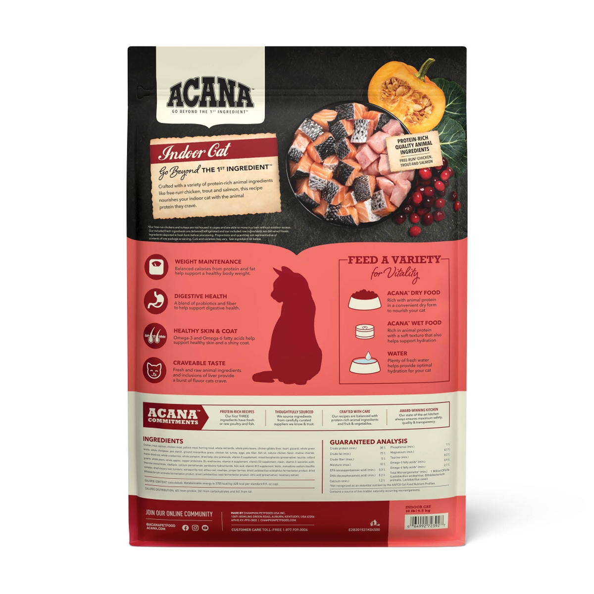 10lb Acana Highest Protein, Indoor Cat Grain Free Dry Cat Food | 894235FXQ