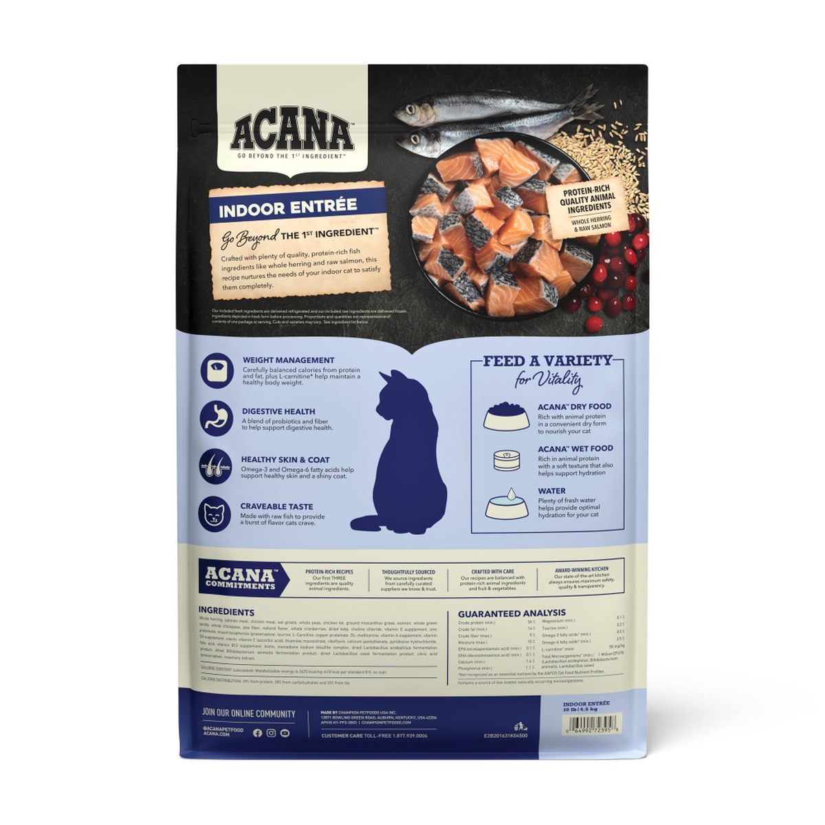 10lb Acana Indoor Entrée with Fish Grain Inclusive Dry Cat Food | 765238IKQ