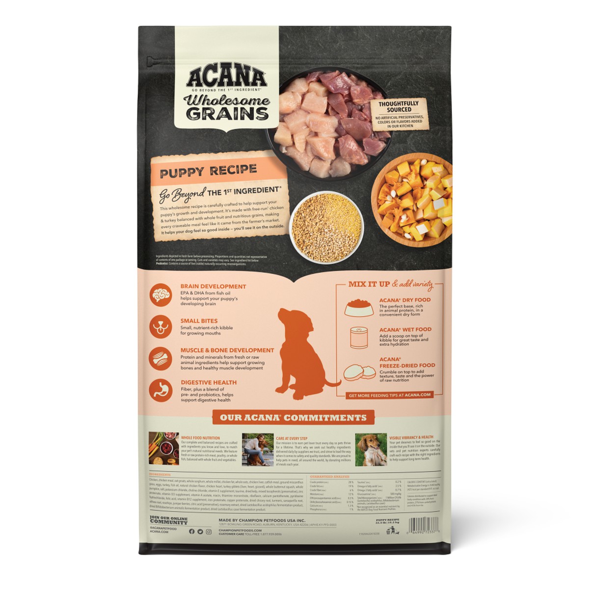 11.5lb Acana Wholesome Grains, Puppy Dry Dog Food | 079612KWA