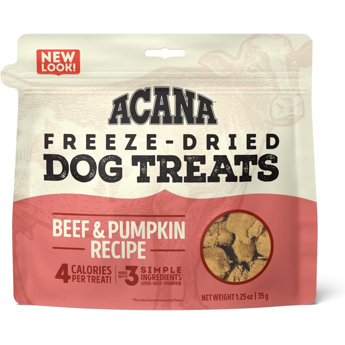 1.25oz Acana Beef & Pumpkin Freeze-Dried Treats Limited Ingredients Grain Free Dog Food Freeze-Dried Dog Treats | 629831JMY