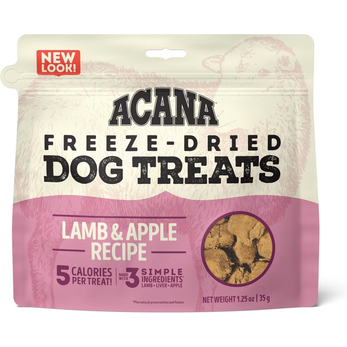 1.25oz Acana Lamb & Apple Freeze-Dried Treats Limited Ingredients Grain Free Dog Food Freeze-Dried Dog Treats | 602145MNE