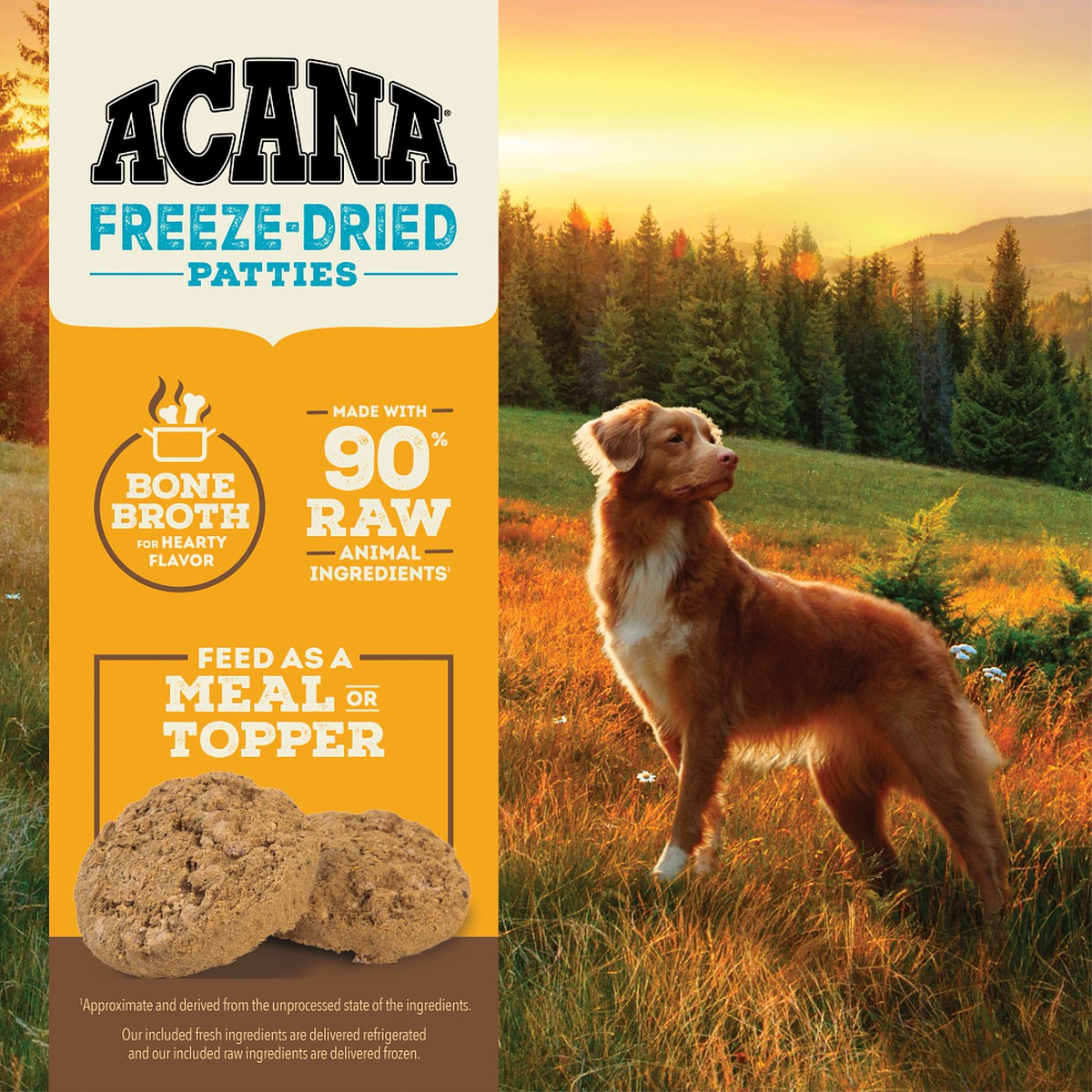 14oz Acana Freeze-Dried Patties, Free-Run Chicken Grain Free Dog Food Freeze-Dried Food | 981537DWX