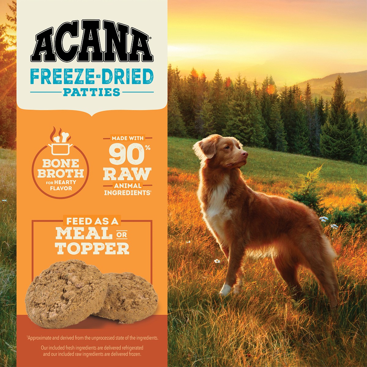 14oz Acana Freeze-Dried Patties, Free-Run Turkey Grain Free Dog Food Freeze-Dried Food | 780596MGU