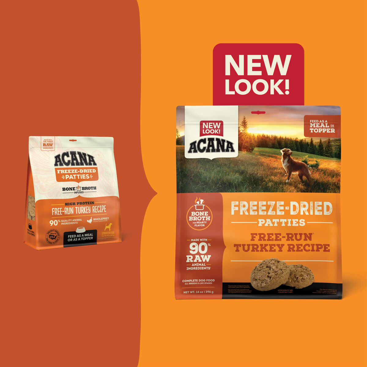 14oz Acana Freeze-Dried Patties, Free-Run Turkey Grain Free Dog Food Freeze-Dried Food | 780596MGU