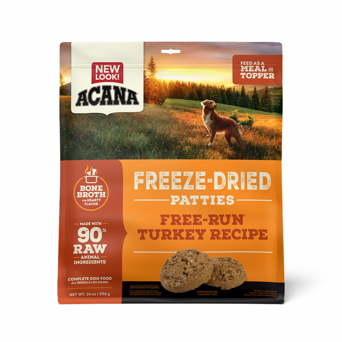 14oz Acana Freeze-Dried Patties, Free-Run Turkey Grain Free Dog Food Freeze-Dried Food | 780596MGU