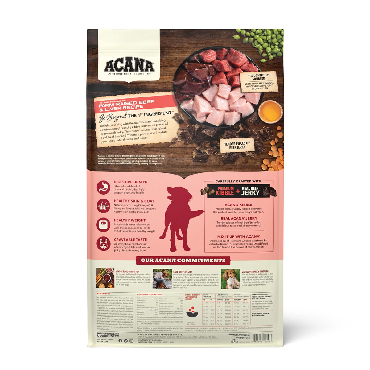 17lb Acana Butcher's Favorites™, Farm-Raised Beef & Liver Grain Free High Protein Dry Dog Food | 735012NET