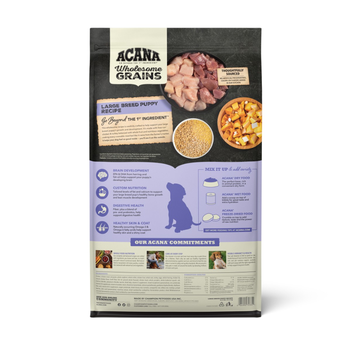 22.5lb Acana Wholesome Grains, Large Breed Puppy Dry Dog Food | 832945JIO