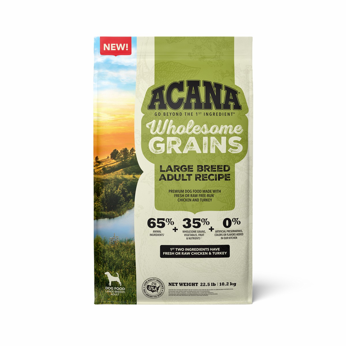 22.5lb Acana Wholesome Grains, Large Breed Adult Dry Dog Food | 362789TVN