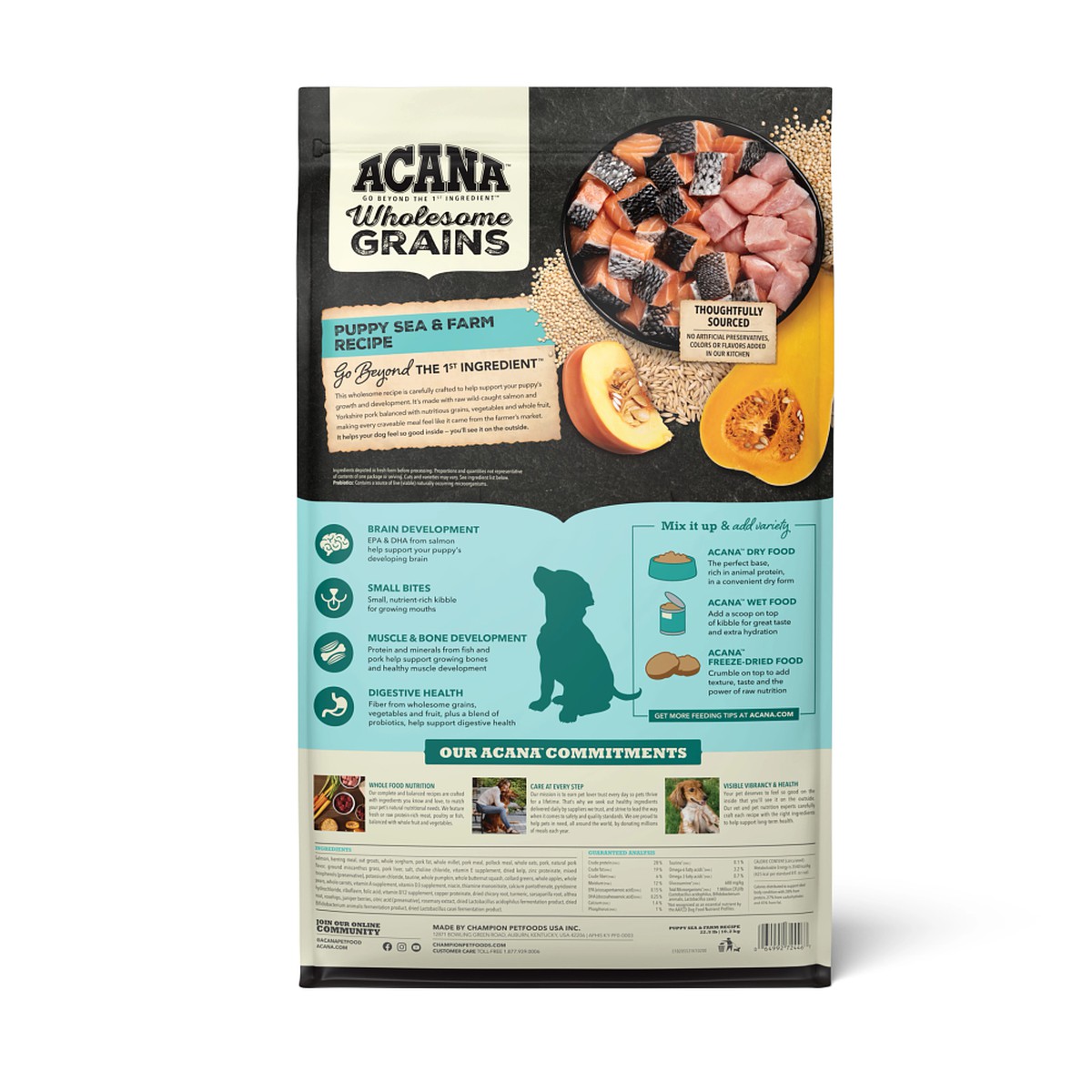 22.5lb Acana Wholesome Grains, Puppy Sea & Farm Dry Dog Food | 170326IAC