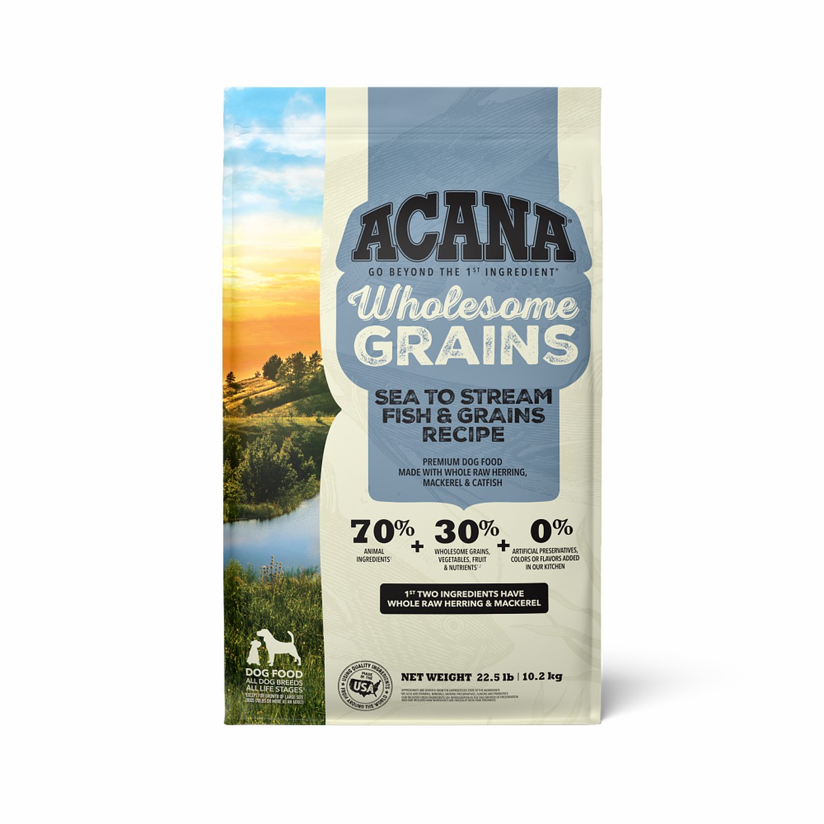 22.5lb Acana Wholesome Grains, Sea to Stream Fish & Grains Dry Dog Food | 519832ZGS