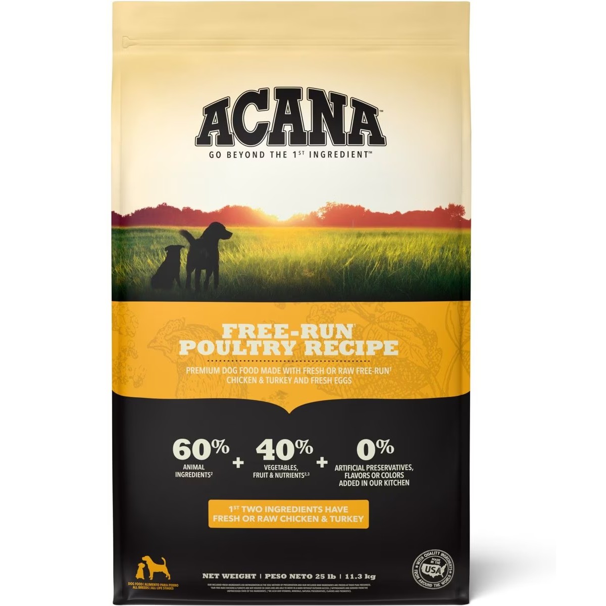 25lb Acana Free-Run Poultry Grain Free Dry Dog Food | 937056KPN