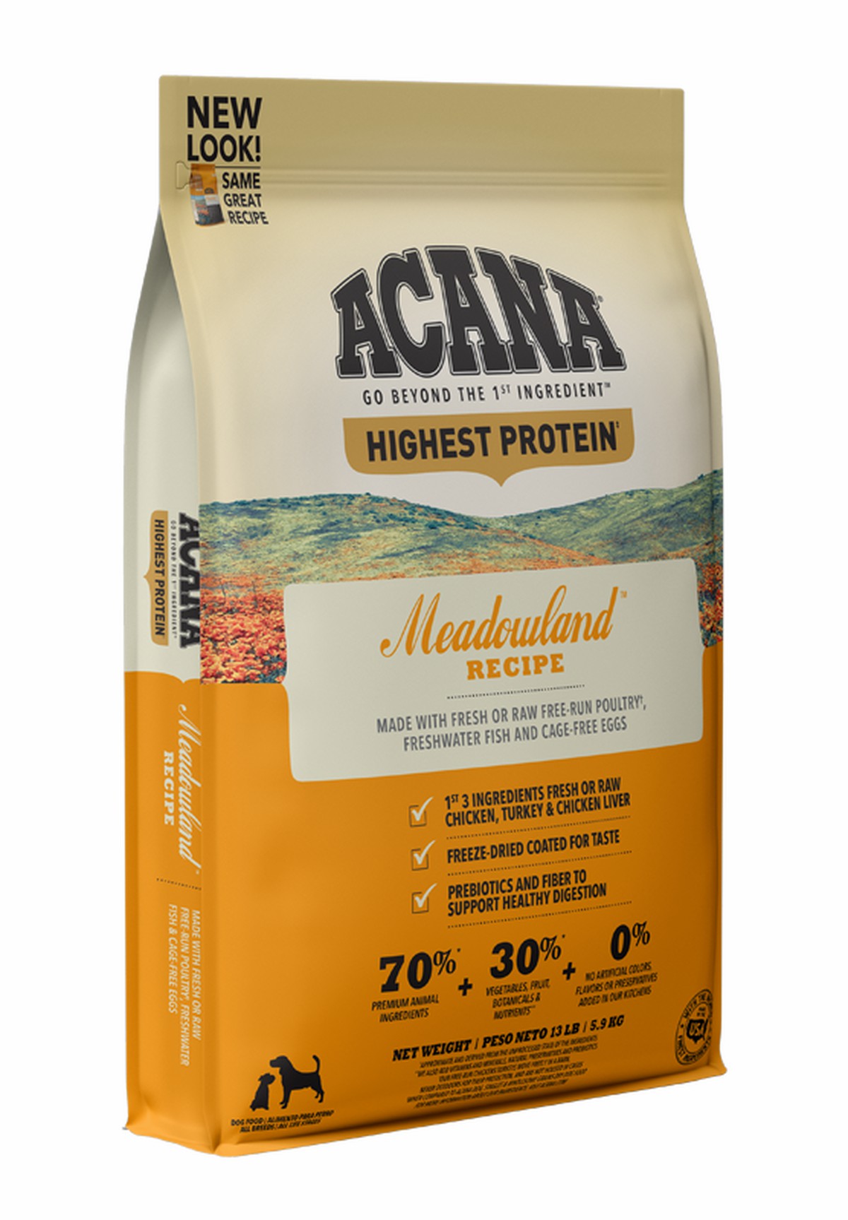 25lb Acana Highest Protein, Meadowland Grain Free Dry Dog Food | 358917NJK