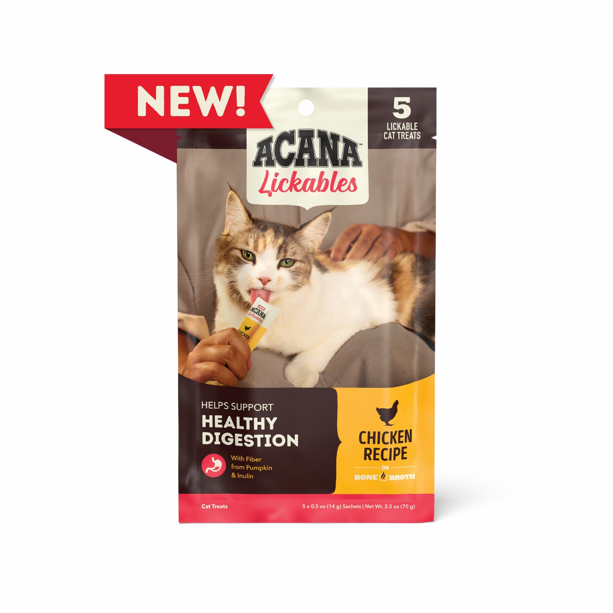 2.5oz*5 Acana Lickables, Chicken, Cat Treats Grain Free Cat Food Lickable Treats | 172540RVH