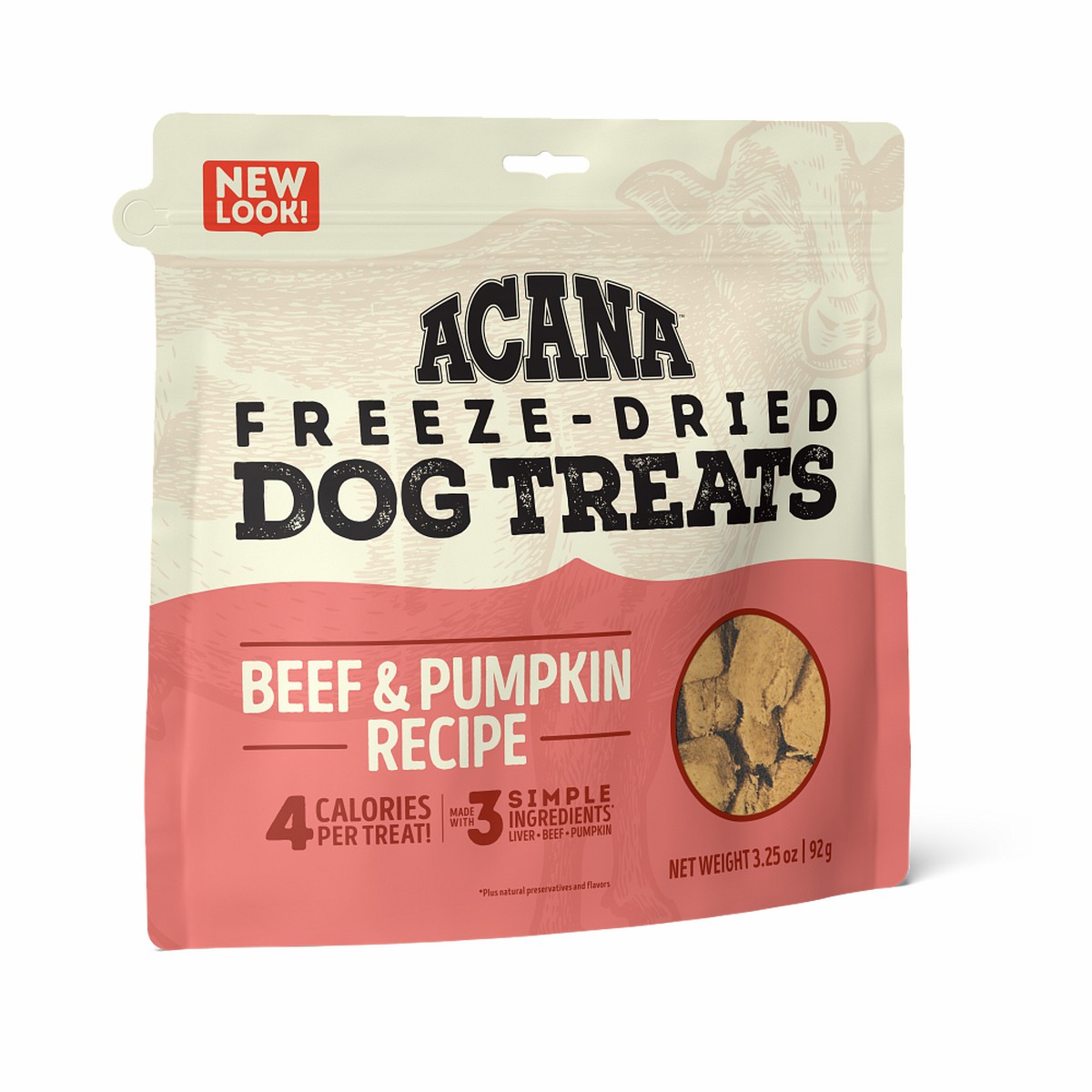 3.25oz Acana Beef & Pumpkin Freeze-Dried Treats Limited Ingredients Grain Free Dog Food Freeze-Dried Dog Treats | 627518PCS