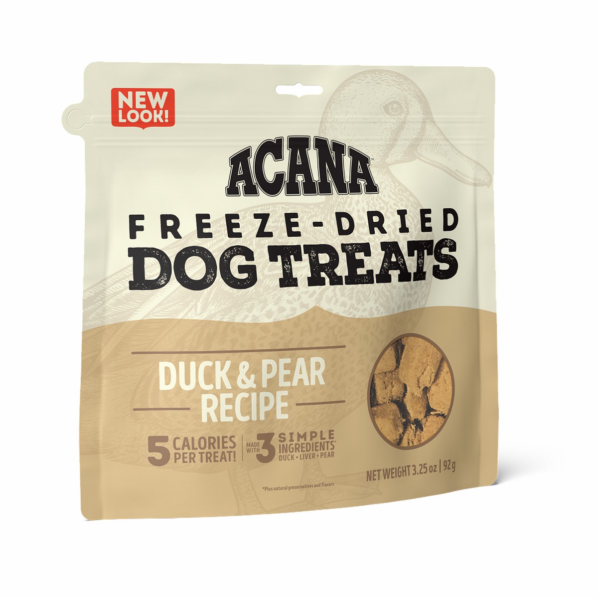 3.25oz Acana Duck & Pear Freeze-Dried Treats Limited Ingredients Grain Free Dog Food Freeze-Dried Dog Treats | 105783PYG