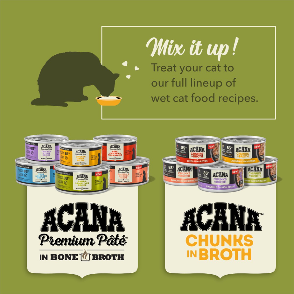 3oz*12 Acana Chunks in Broth Chicken & Tuna Grain Free Wet Cat Food | 402639DCH