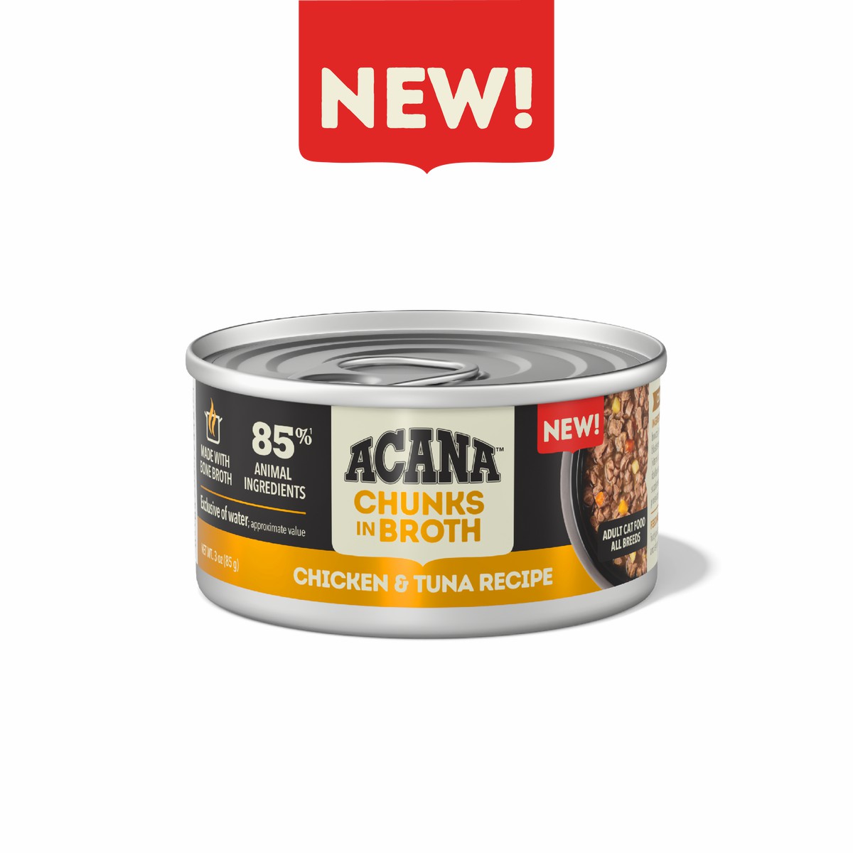 3oz*12 Acana Chunks in Broth Chicken & Tuna Grain Free Wet Cat Food | 402639DCH