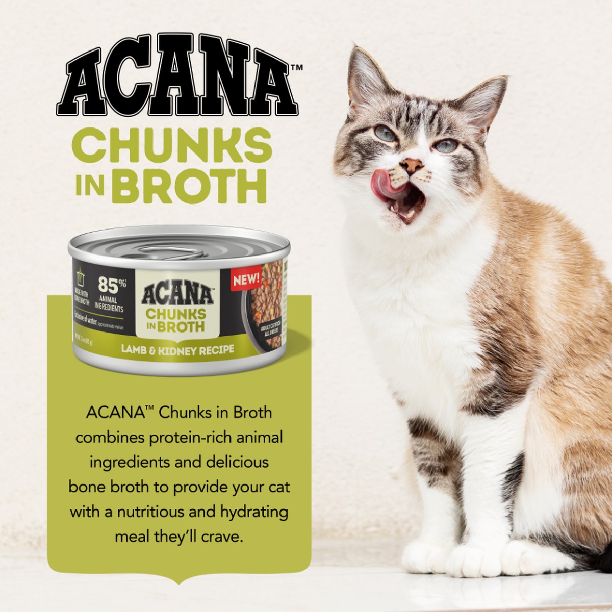 3oz*12 Acana Chunks in Broth Lamb & Kidney Grain Free Wet Cat Food | 379012NTH