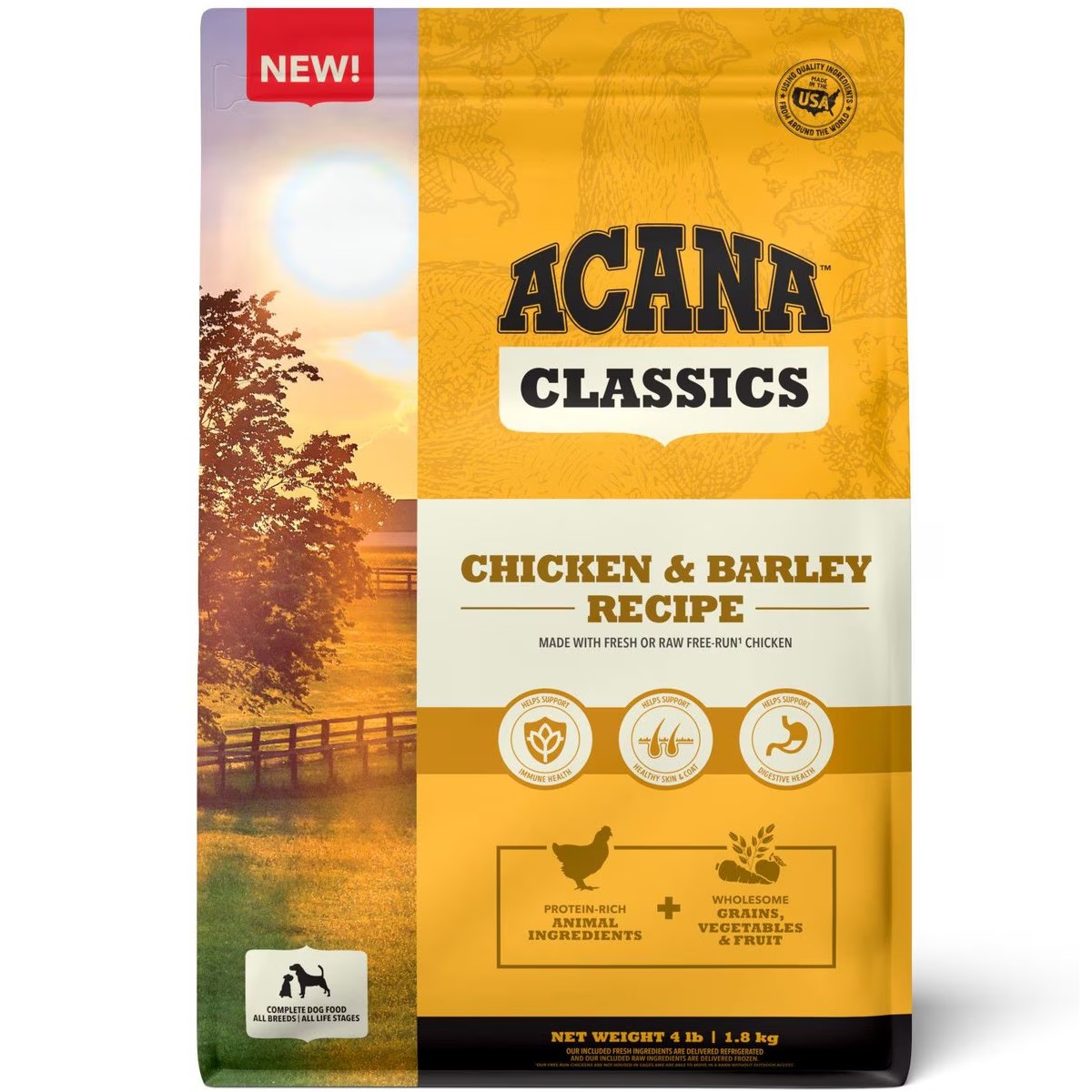 4lb Acana Classics, Chicken and Barley Grain Inclusive Dry Dog Food | 948613ROA