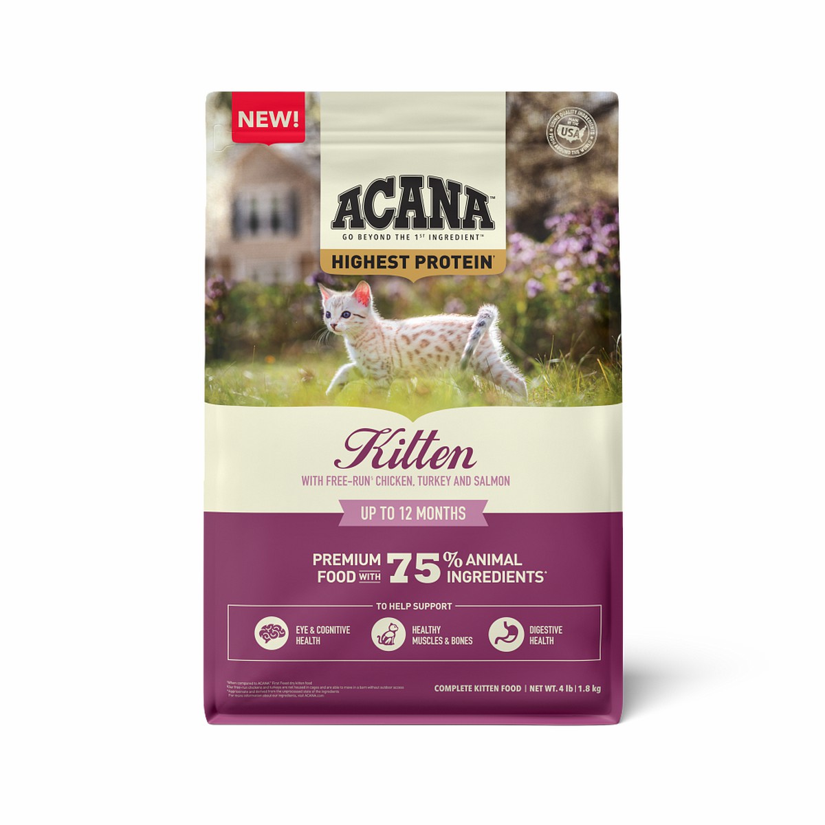 4lb Acana Highest Protein, Kitten Grain Free Dry Cat Food | 607495ATQ