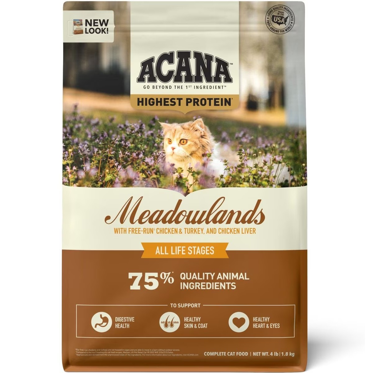 4lb Acana Highest Protein, Meadowlands Grain Free Dry Cat Food | 014792EDO