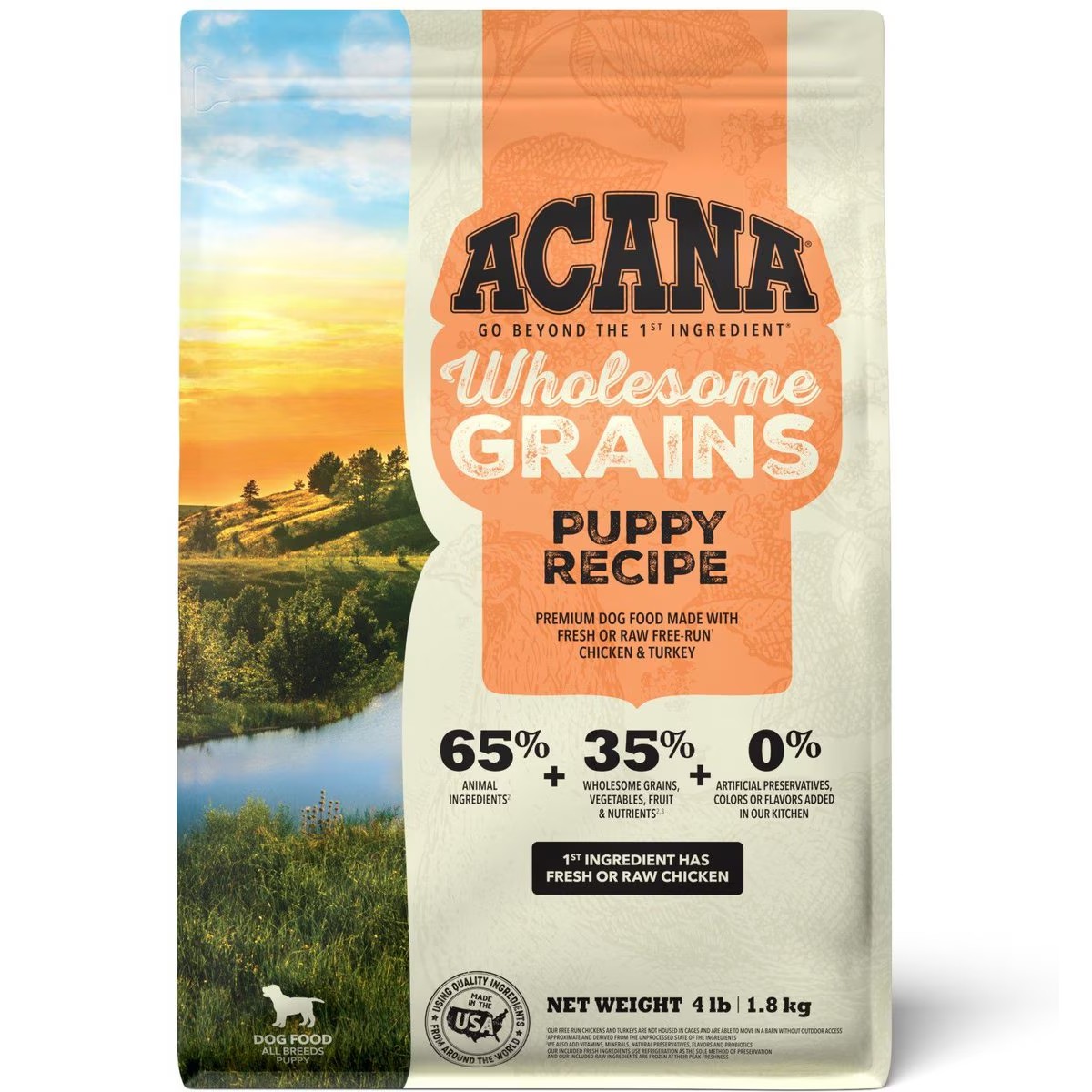 4lb Acana Wholesome Grains, Puppy Dry Dog Food | 916034RTU