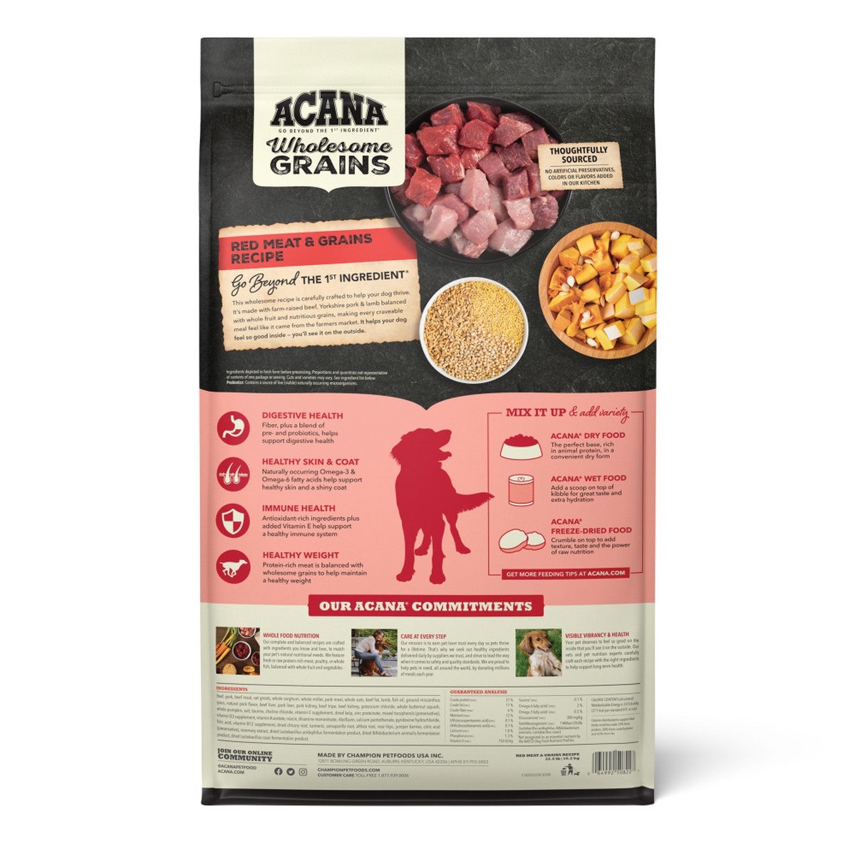 4lb Acana Wholesome Grains, Red Meat & Grains Dry Dog Food | 016952JND