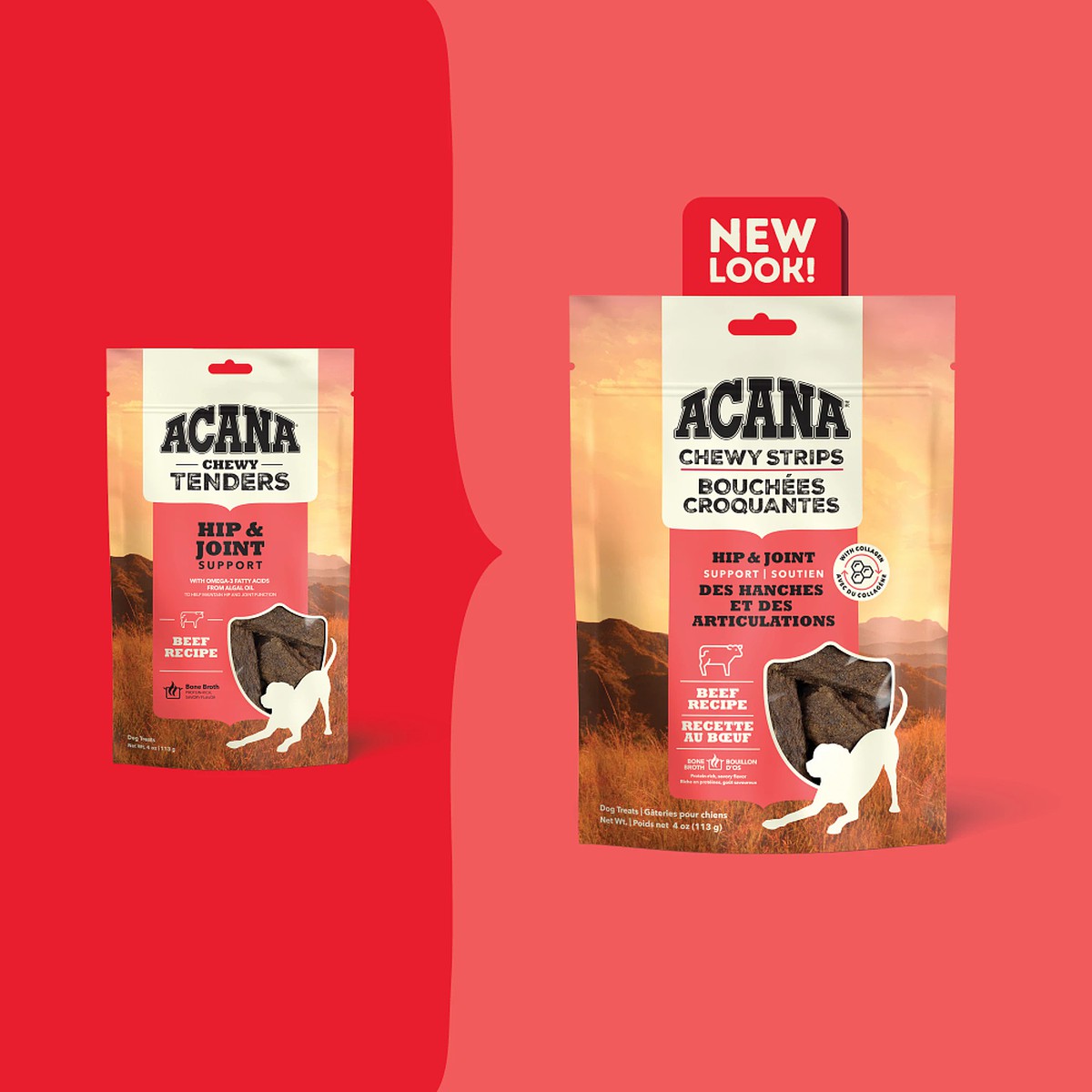 4oz Acana Chewy Strips, Beef Grain Free Dog Food Soft & Chewy Treats | 145906TRP