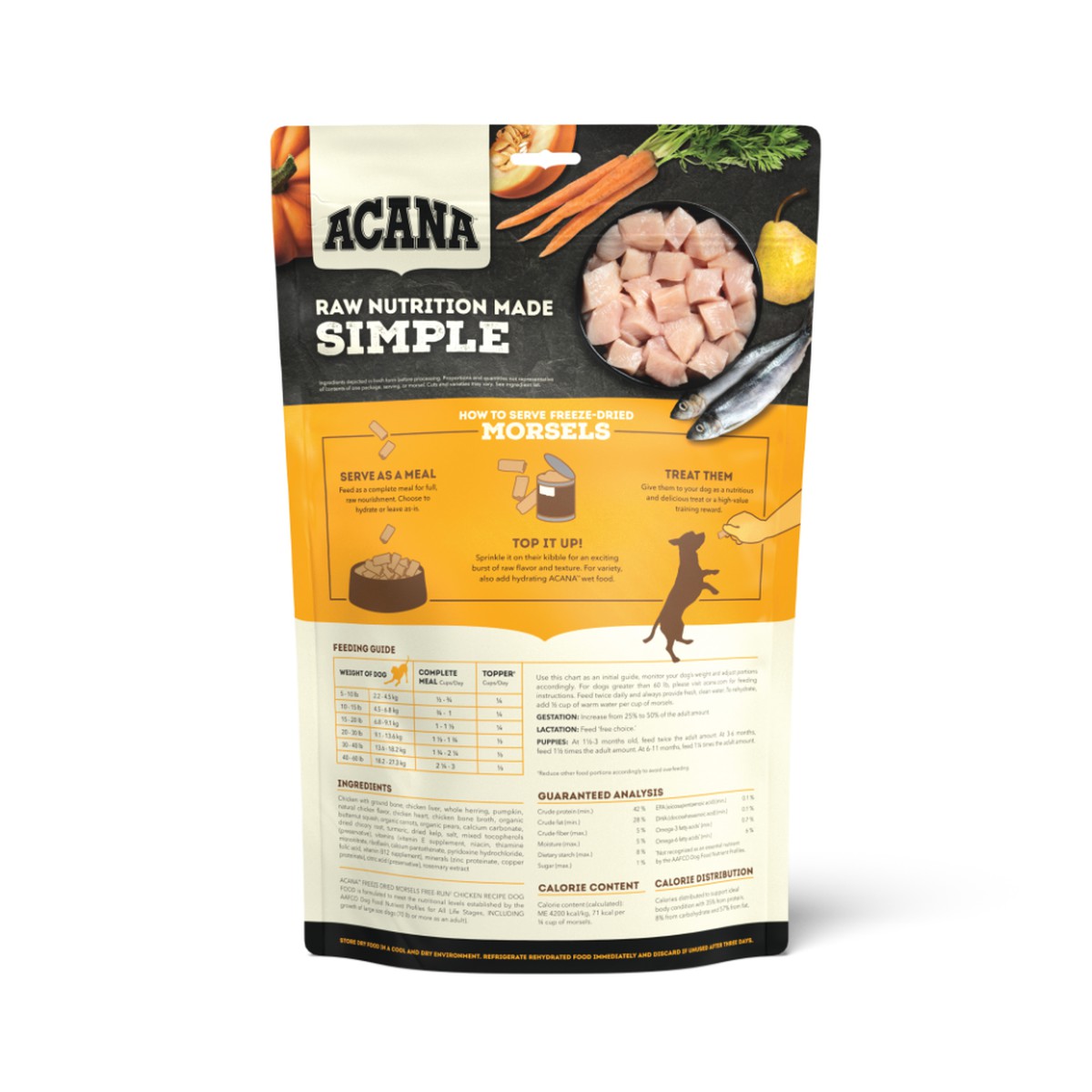 8oz Acana Freeze-Dried Food, Chicken, Morsels Grain Free Dog Food Freeze-Dried Food | 491302SDM