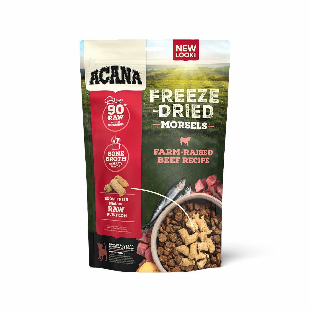 8oz Acana Freeze-Dried Food, Farm-Raised Beef, Morsels Grain Free Dog Food Freeze-Dried Food | 435789GJV