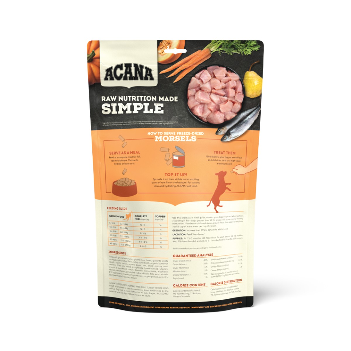 8oz Acana Freeze-Dried Food, Turkey, Morsels Grain Free Dog Food Freeze-Dried Food | 026378GPL